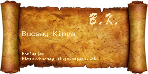 Bucsay Kinga névjegykártya