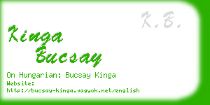 kinga bucsay business card